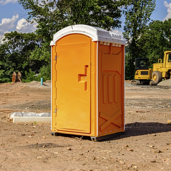 how often are the porta potties cleaned and serviced during a rental period in San Quentin